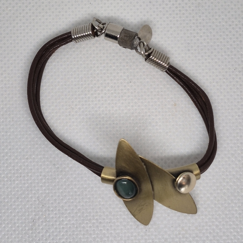 CHRISTOPHE POLY Handcrafted Artisan Modernist Geometric Detail Bracelet